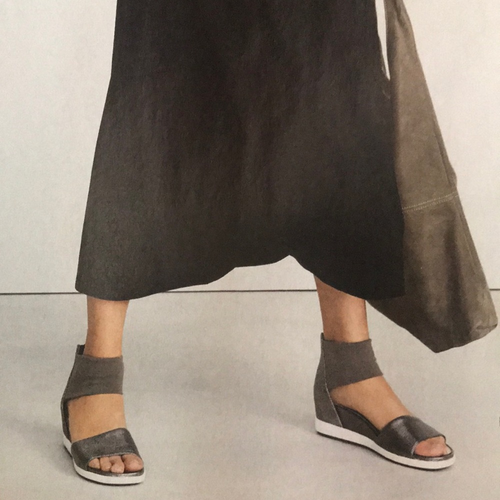 Eileen Fisher Metallic Sign Two-Piece Flat Sandal